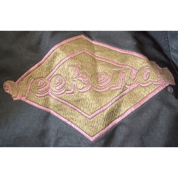 VTG Weekends Men's Black Leather Bomber Jacket Large Pockets Biker Retro READ - Picture 6 of 9